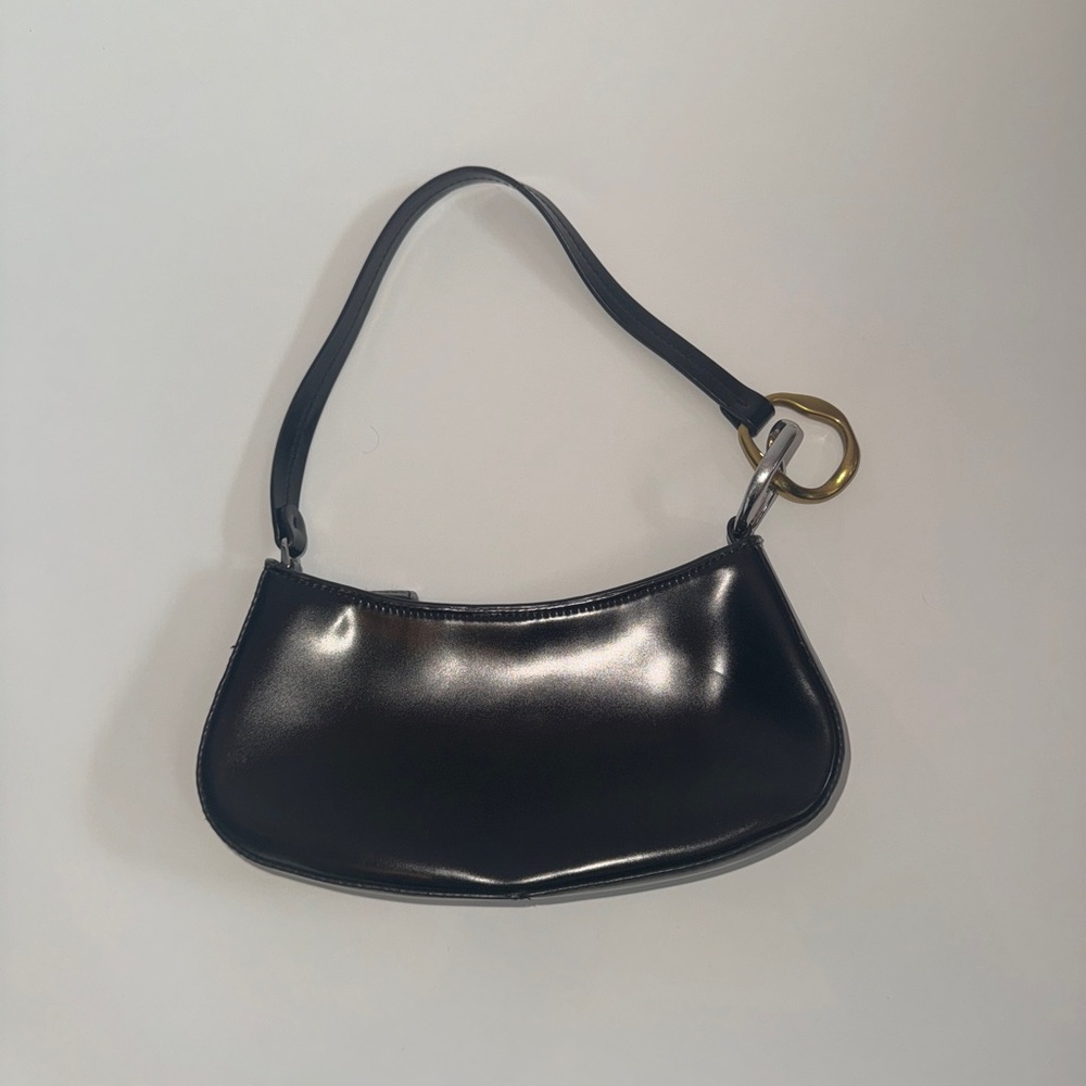 Staud Black Leather Shoulder Bag
